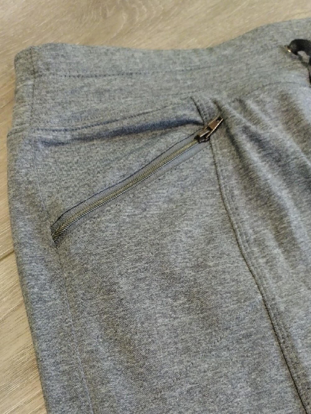 Tangerine Heather Gray Drawstring Mini Skirt with Zip Pockets - Picture 3 of 15